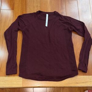Lululemon Women's Burgundy Long Sleeve Merino Wool Sweater Size 10